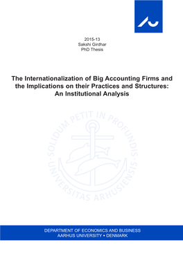 The Internationalization of Big Accounting Firms and the Implications on Their Practices and Structures: an Institutional Analysis