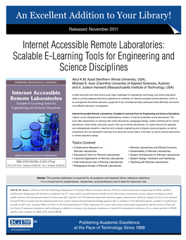 Internet Accessible Remote Laboratories: Scalable E-Learning Tools for Engineering and Science Disciplines