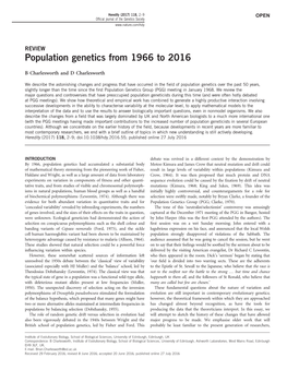 Population Genetics from 1966 to 2016