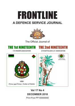 THE 1St NINETEENTH the 2Nd NINETEENTH 1/19 RNSWR ASSOCIATION 2/19 BATTALION A.I.F