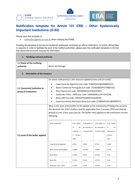 Notification by Banco De Portugal on Six