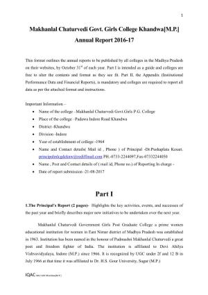 Makhanlal Chaturvedi Govt. Girls College Khandwa[MP]