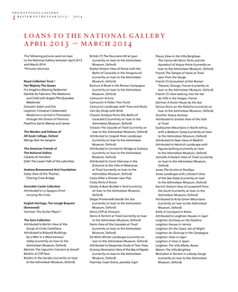 2014 Loans to the National Gallery April 2013 – March 2014