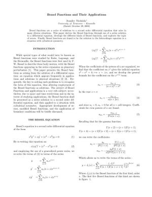 Bessel Functions and Their Applications
