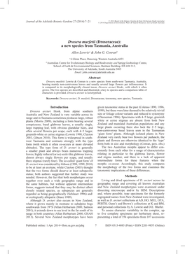 Drosera Murfetii (Droseraceae): a New Species from Tasmania, Australia Allen Lowriea & John G