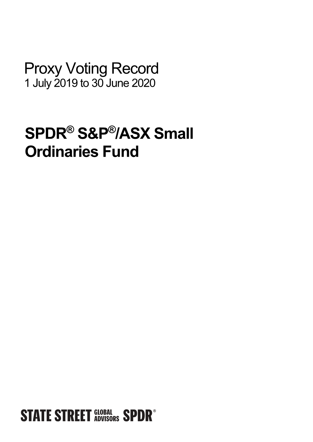 Annual Proxy Voting Records