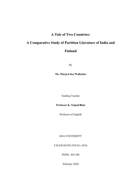 A Tale of Two Countries: a Comparative Study of Partition