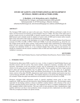 Study of Safety and International Development of Small Modular Reactors (Smr)
