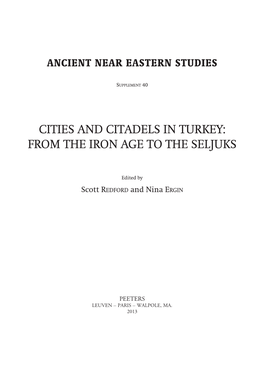 Cities and Citadels in Turkey: from the Iron Age to the Seljuks