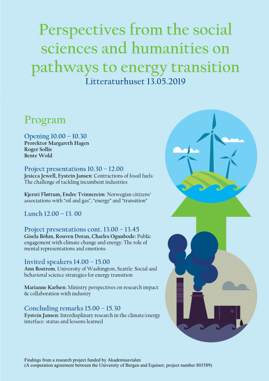 Perspectives from the Social Sciences and Humanities on Pathways to Energy Transition Litteraturhuset 13.05.2019