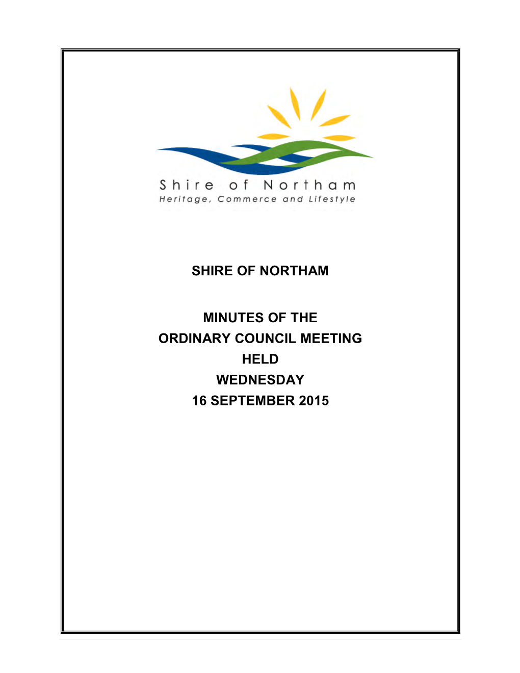 Shire of Northam Minutes of the Ordinary Council