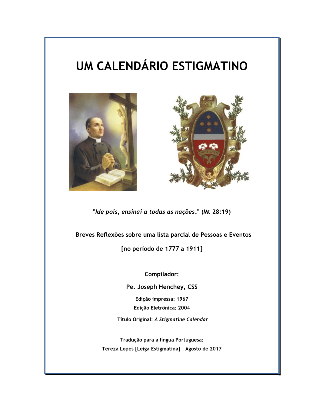 Um Calendário Estigmatino