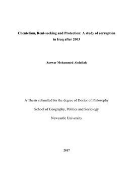 A Study of Corruption in Iraq After 2003