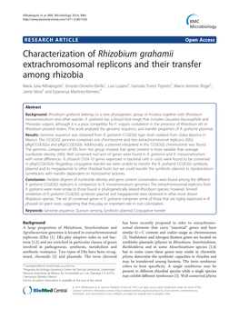 Characterization of Rhizobium Grahamii Extrachromosomal Replicons and Their Transfer Among Rhizobia