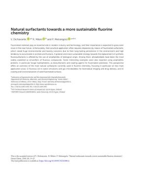 Natural Surfactants Towards a More Sustainable Fluorine Chemistry", Green Chem., 2018, 20, 13–27