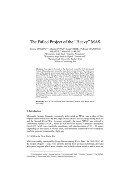 The Failed Project of the “Heavy” MAS