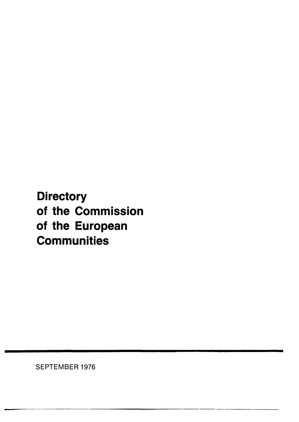 Directory of the Commission of the European Communities