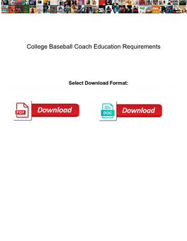 College Baseball Coach Education Requirements
