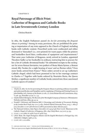 Catherine of Braganza and Catholic Books in Late Seventeenth-Century London