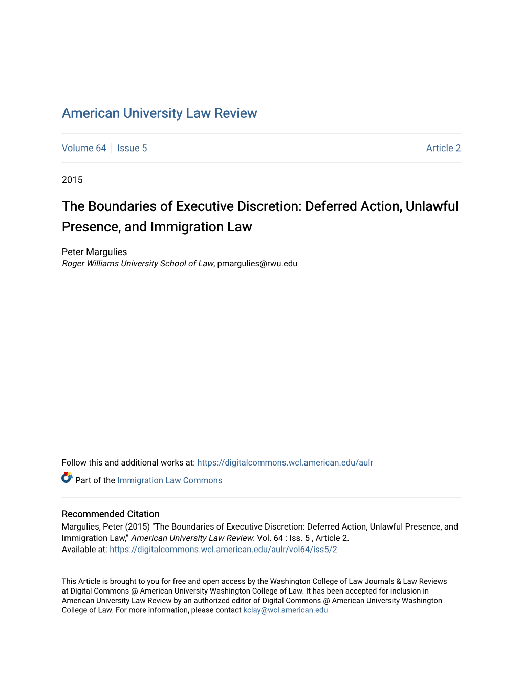 Deferred Action, Unlawful Presence, and Immigration Law