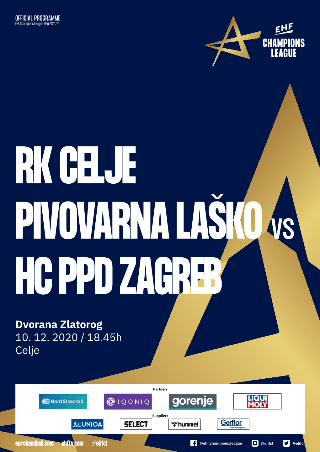 Dvorana Zlatorog 10. 12. 2020 / 18.45H Celje