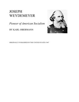 Joseph Weydemeyer: Pioneer of American Socialism