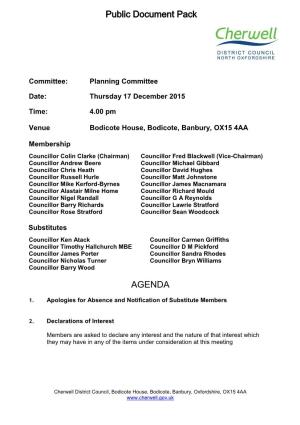Agenda Document for Planning Committee, 17/12/2015 16:00