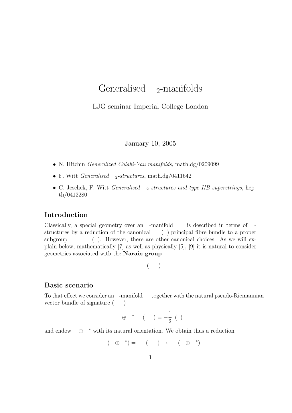 Generalised G2-Manifolds