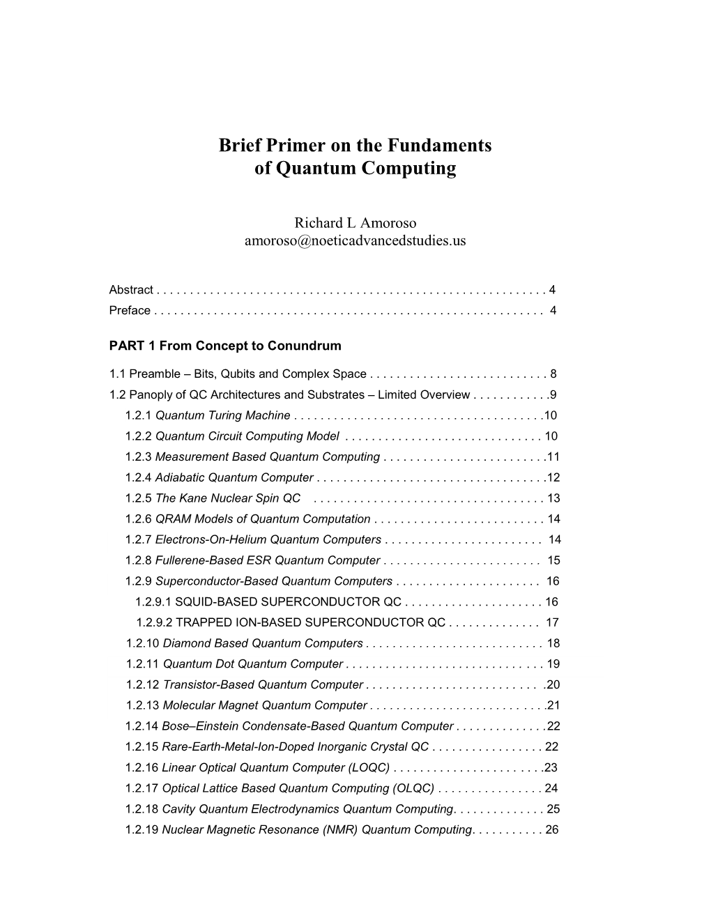 Brief Primer on the Fundaments of Quantum Computing