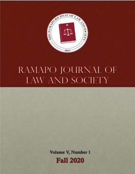 Ramapo Journal of Law and Society Fall 2020 Edition