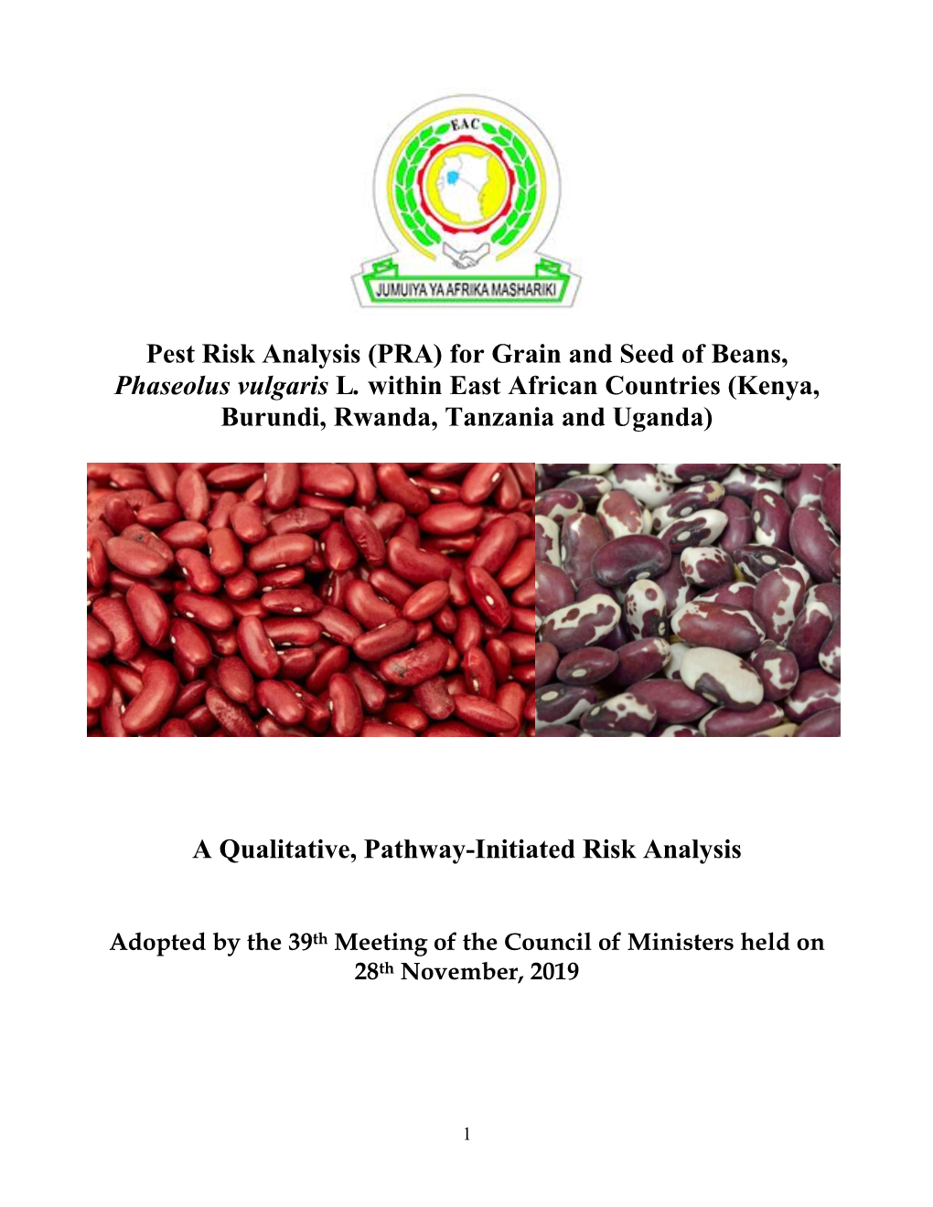 Pest Risk Analysis (PRA) for Grain and Seed of Beans, Phaseolus Vulgaris L