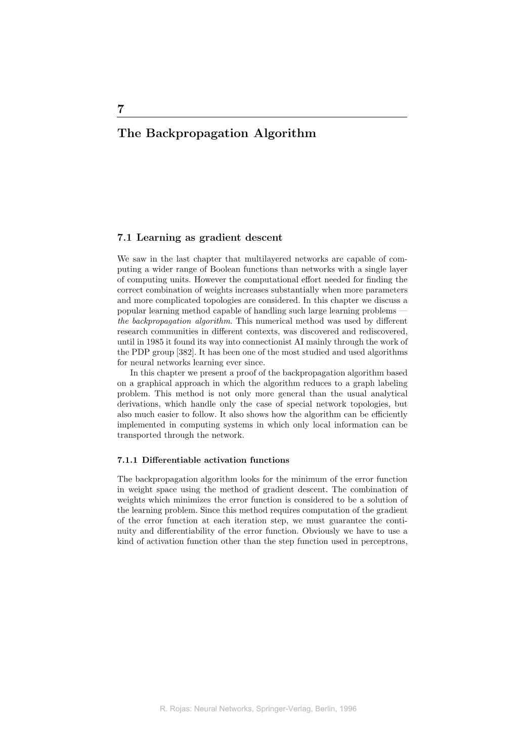 7 the Backpropagation Algorithm