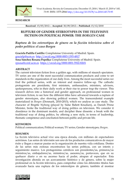 THE BORGEN CASE Ruptura De Los Estereotipos De Géne
