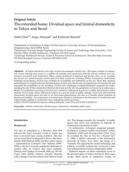 Dividual Space and Liminal Domesticity in Tokyo and Seoul