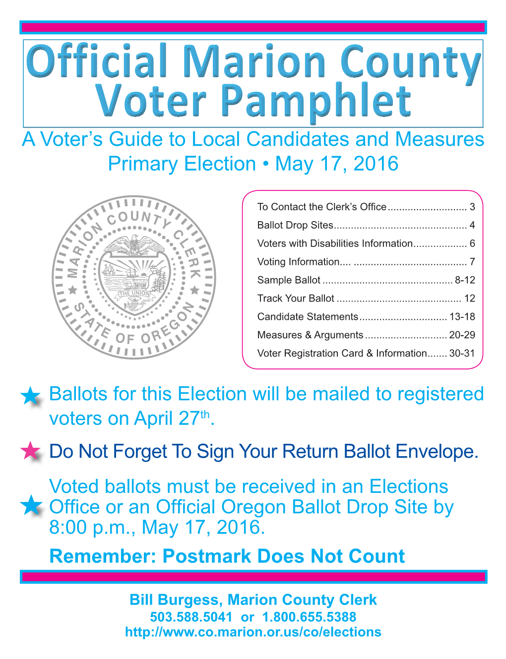 May 17, 2016 Primary Election