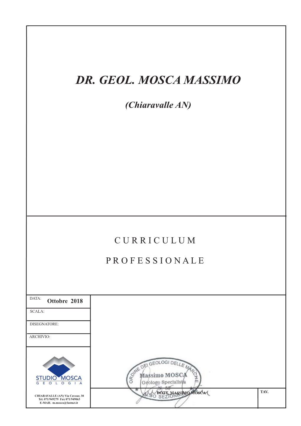 Dr. Geol. Mosca Massimo