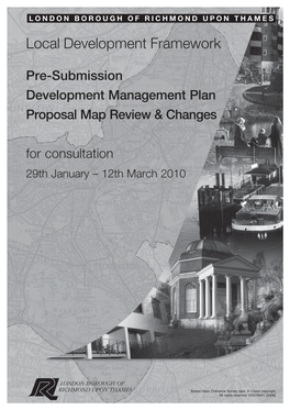 Pre-Submission Development Management Plan and Proposal Map Review and Changes