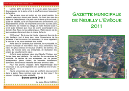 Gazette Municipale De Neuilly L'evêque 2011