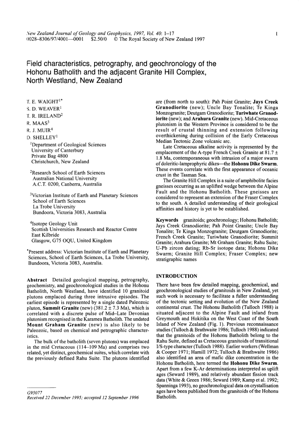 Field Characteristics, Petrography, and Geochronology of the Hohonu ...