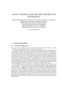 Interval Analysis and Constructive Mathematics