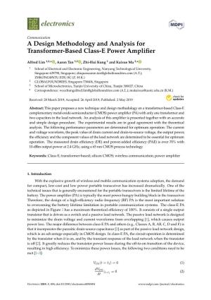 A Design Methodology and Analysis for Transformer-Based Class-E Power Ampliﬁer
