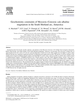 Geochemistry Constraints of Mesozoic–Cenozoic Calc-Alkaline Magmatism in the South Shetland Arc, Antarctica