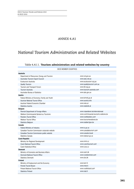 National Tourism Administration and Related Websites