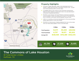 The Commons of Lake Houston 10 Total Acres | 2 Sites Huffman, TX the Commons of Lake Houston 10 Total Acres | 2 Sites | Huffman, TX