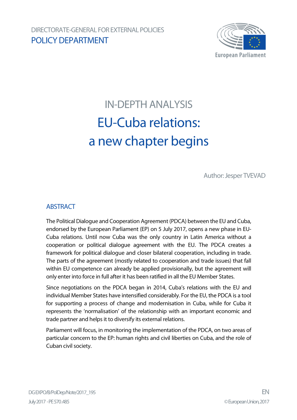 EU-Cuba Relations: a New Chapter Begins