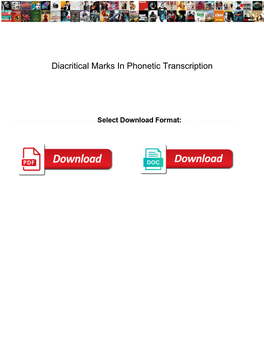 Diacritical Marks in Phonetic Transcription