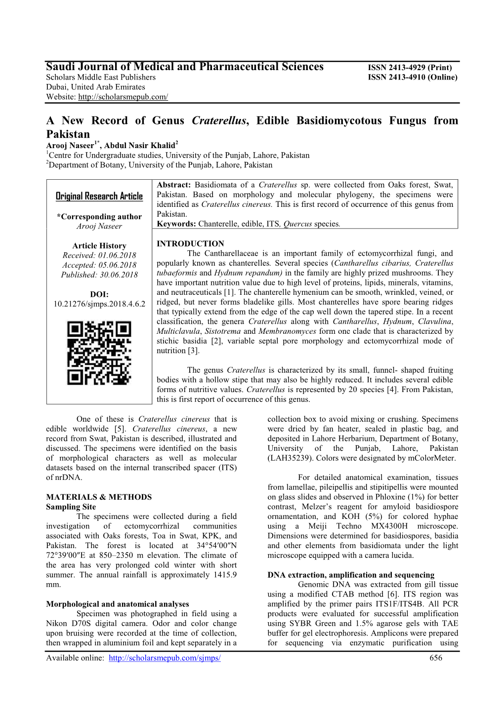 Saudi Journal of Medical and Pharmaceutical Sciences a New