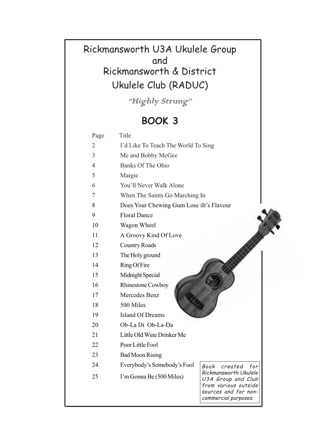 BOOK 3 Rickmansworth U3A Ukulele Group