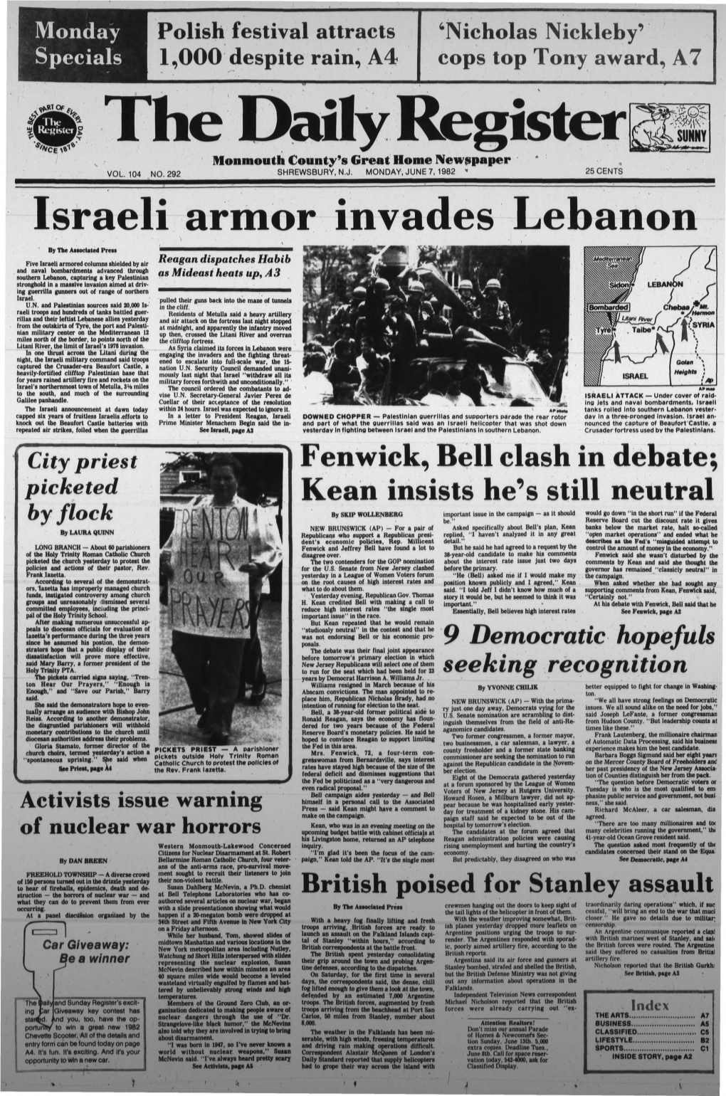 Israeli Armor Invades Lebanon