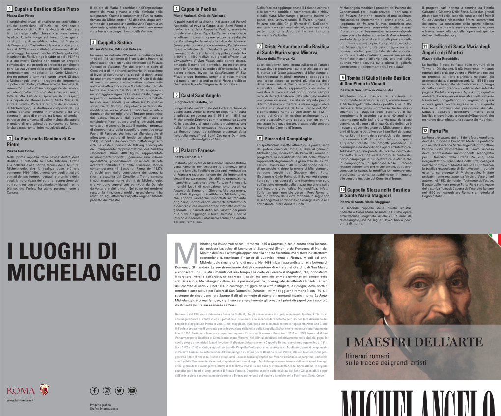 I LUOGHI DI Michelangelo Rimane Orfano Di Madre